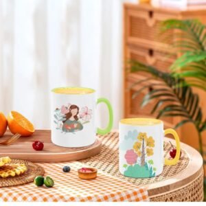 White Ceramic  Cups with Box