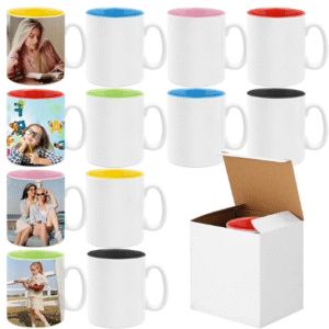 White Ceramic Coffee Mug 11oz – Personalized with Colored Inside
