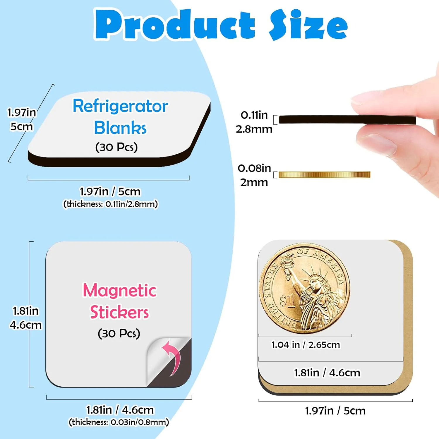 Sublimation Blank  Magnets – Personalized - Imagem 2